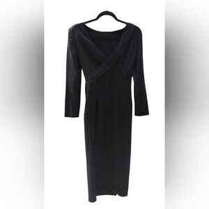 Emporio Armani Formal Black Faux Wrap  Dress Size 40 4/6